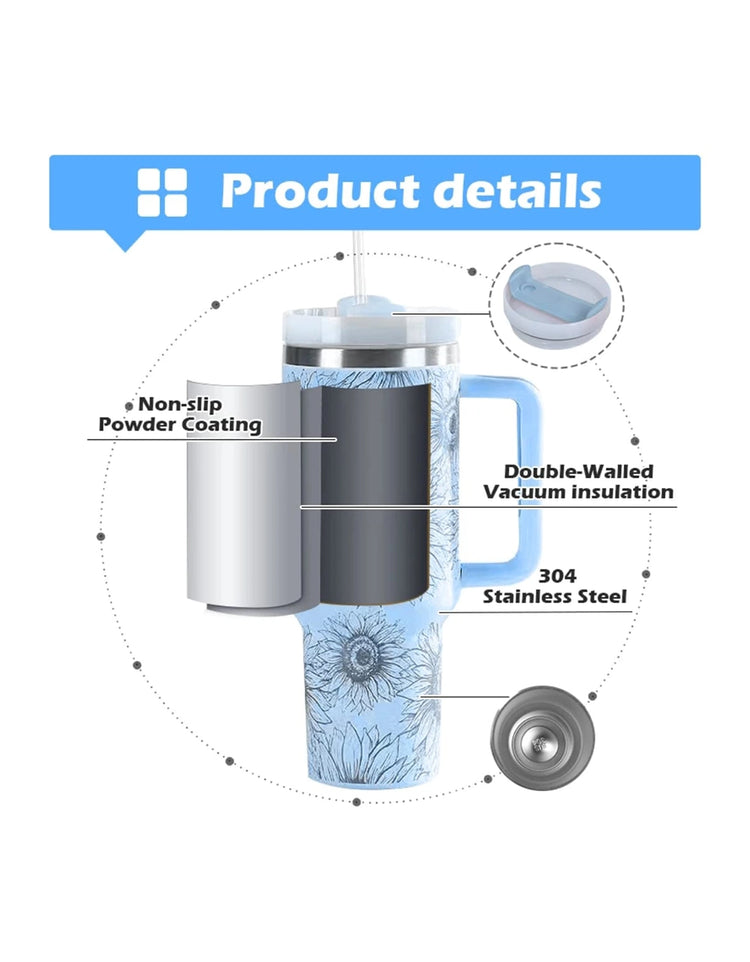 40 Oz SUNFLOWER TUMBLER